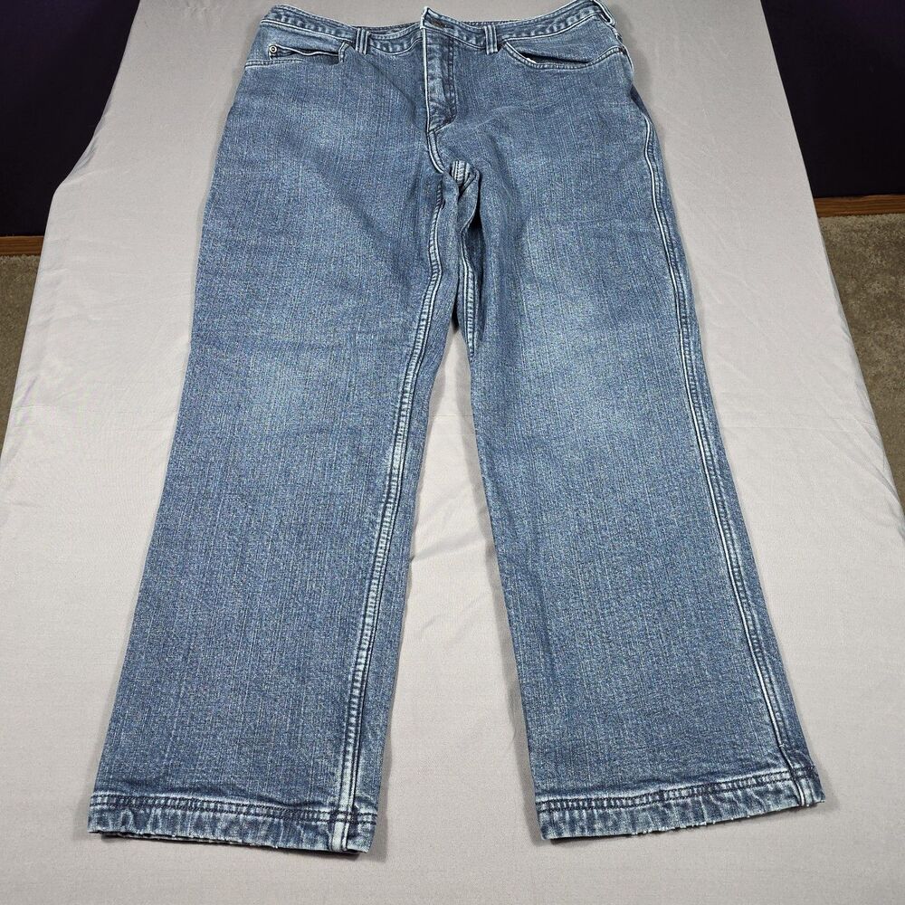Duluth Trading Co Flannel Lined Pants Women's Size 14x29 Straight Leg High Rise